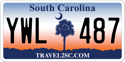 SC license plate YWL487