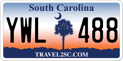 SC license plate YWL488