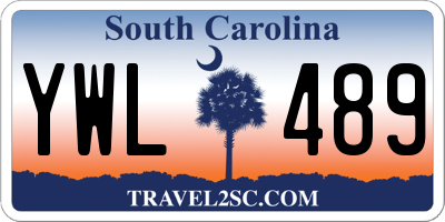 SC license plate YWL489