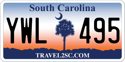 SC license plate YWL495