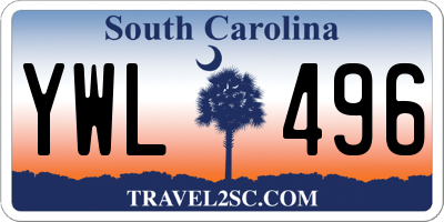 SC license plate YWL496