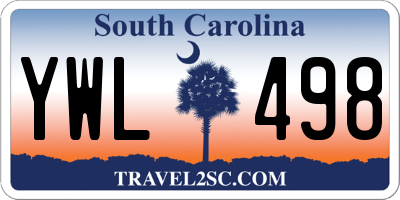 SC license plate YWL498