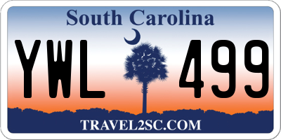 SC license plate YWL499