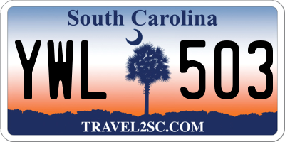 SC license plate YWL503