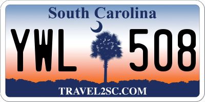 SC license plate YWL508
