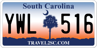 SC license plate YWL516