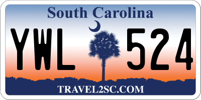 SC license plate YWL524