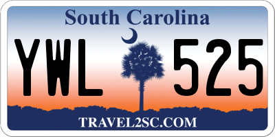 SC license plate YWL525
