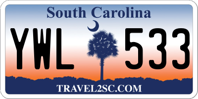 SC license plate YWL533