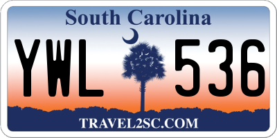 SC license plate YWL536