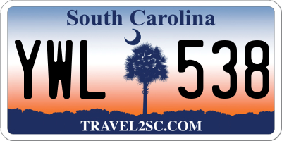 SC license plate YWL538