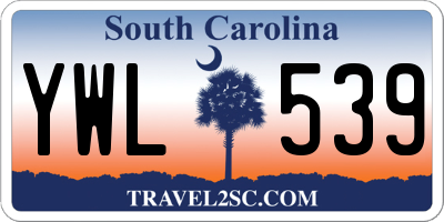 SC license plate YWL539