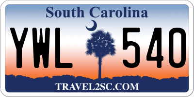 SC license plate YWL540