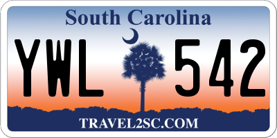 SC license plate YWL542