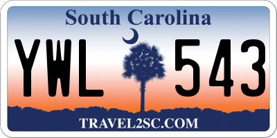 SC license plate YWL543