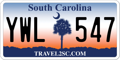 SC license plate YWL547