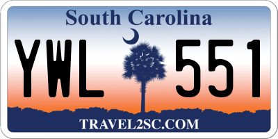SC license plate YWL551