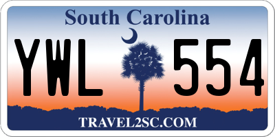 SC license plate YWL554