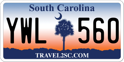 SC license plate YWL560