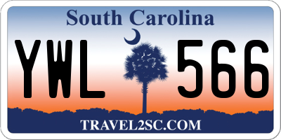 SC license plate YWL566