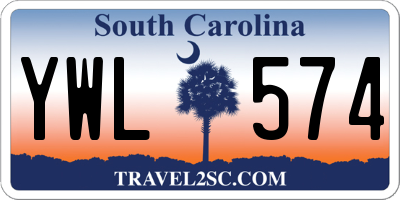 SC license plate YWL574