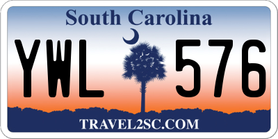 SC license plate YWL576