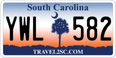 SC license plate YWL582