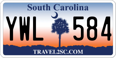 SC license plate YWL584