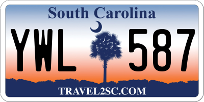 SC license plate YWL587