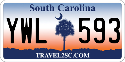 SC license plate YWL593