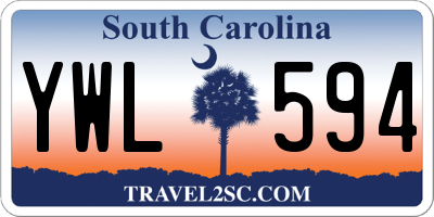 SC license plate YWL594