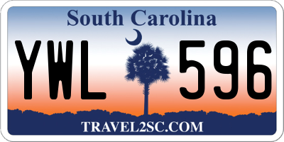 SC license plate YWL596