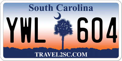 SC license plate YWL604
