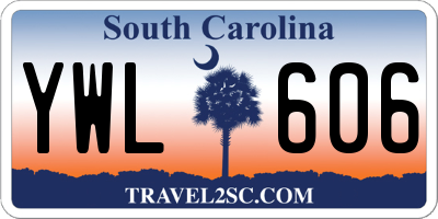SC license plate YWL606