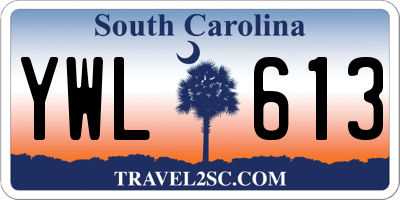SC license plate YWL613