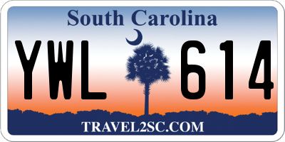 SC license plate YWL614