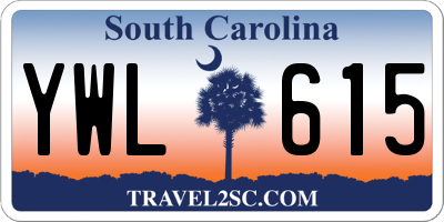 SC license plate YWL615