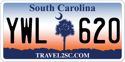SC license plate YWL620