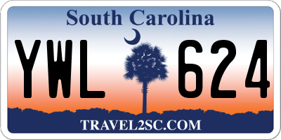 SC license plate YWL624