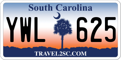 SC license plate YWL625