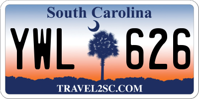 SC license plate YWL626