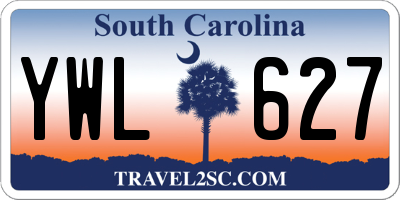 SC license plate YWL627