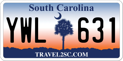 SC license plate YWL631