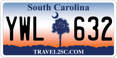 SC license plate YWL632