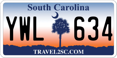 SC license plate YWL634