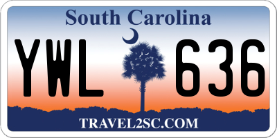 SC license plate YWL636
