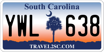 SC license plate YWL638