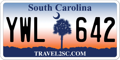 SC license plate YWL642