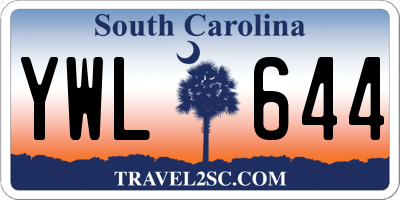 SC license plate YWL644