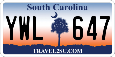 SC license plate YWL647